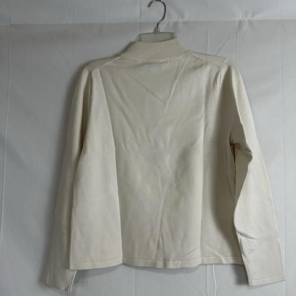 Pendleton Women's Classic Ivory Mock Neck Sweater Silk and Nylon NWT - Size MED - Picture 11 of 11